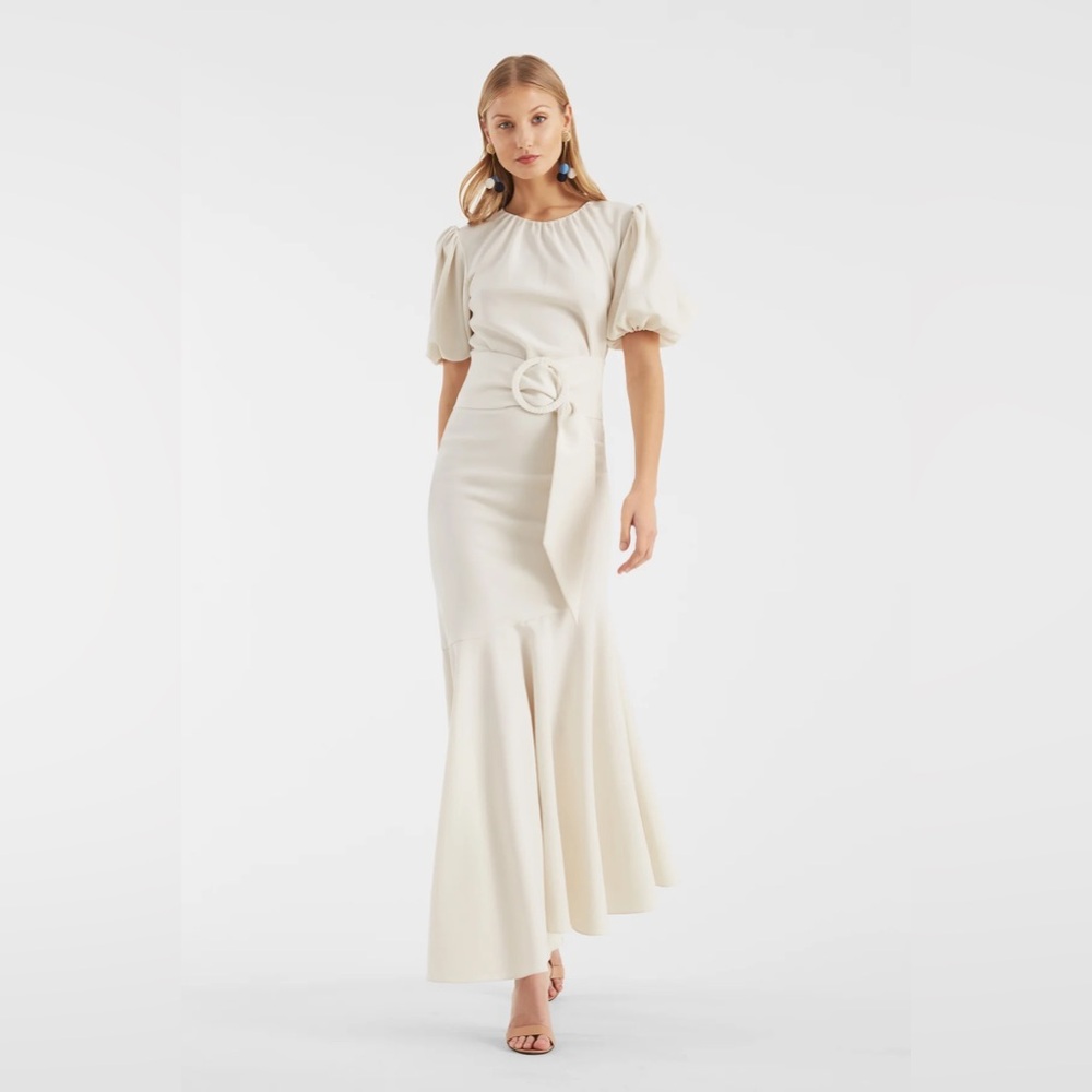 CAMILA DRESS - IVORY
Crepe Ruched Mermaid Dress